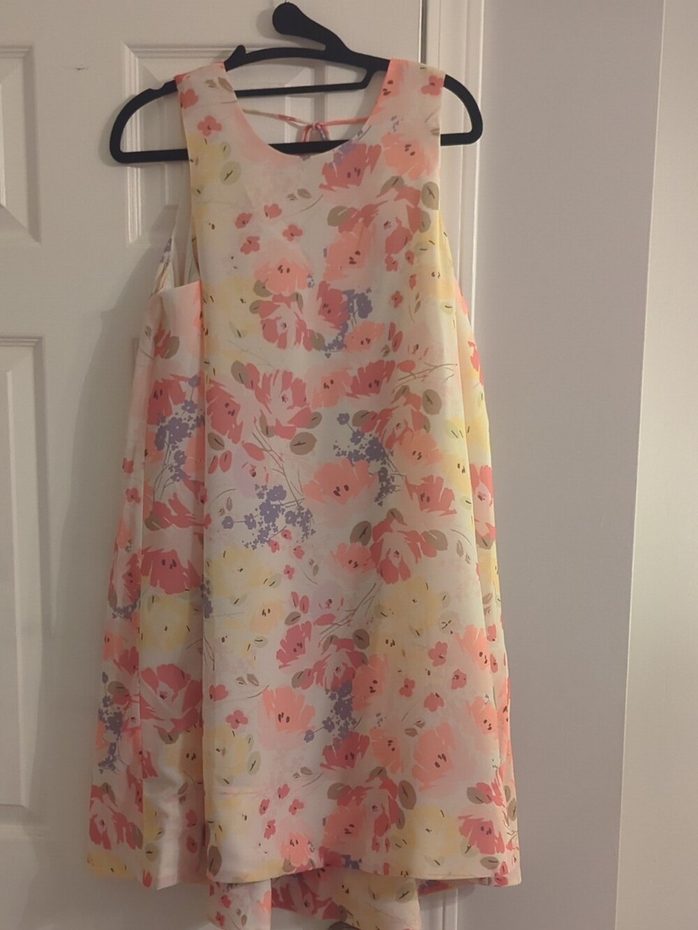 Anthropologie Maeve Floral Sleeveless Trapeze Dress - Cream With Flowers M